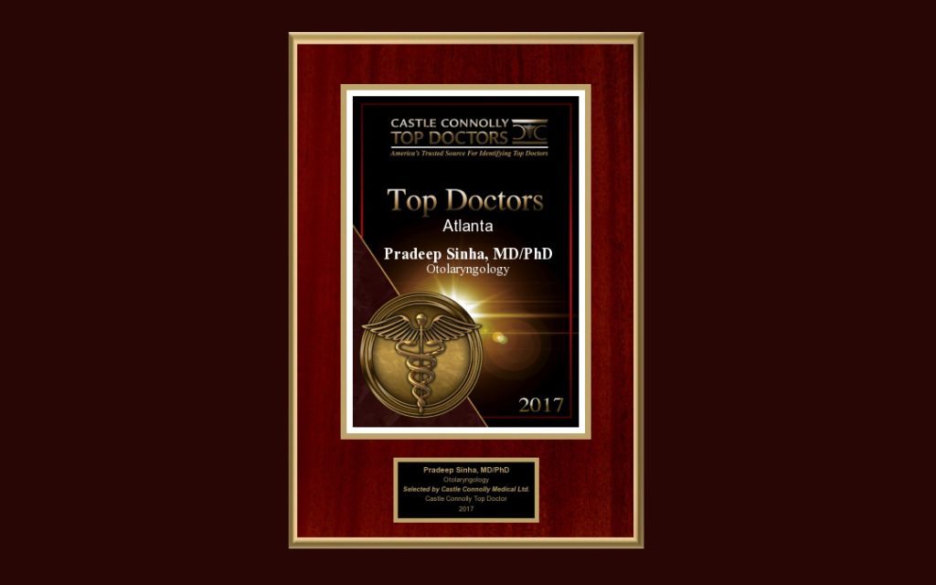 Dr. Sinha Recognized as 2021 Castle Connolly Top Doctor - Atlanta Institute for ENT